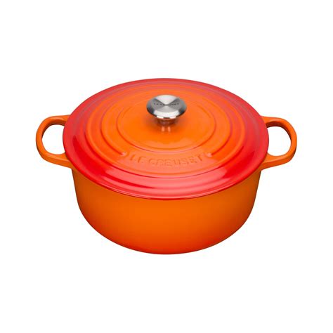 Le Creuset Cocotte Signature Ronde 24 Cm Orange Volcanique Au Meilleur