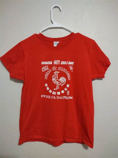 Sriracha Hot Chili Sauce Ethnic Iconic Logo Tee Redw… Gem