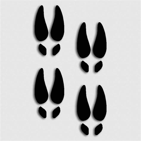 Whitetail Deer Foot Print Decals