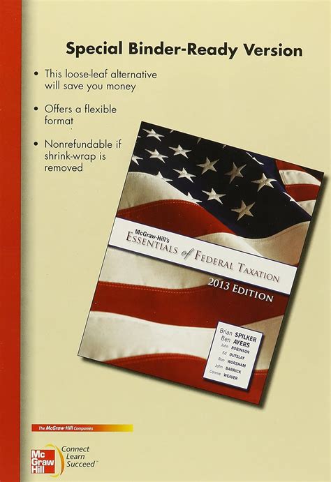 Loose Leaf For McGraw Hill S Essentials Of Federal Taxation 2013