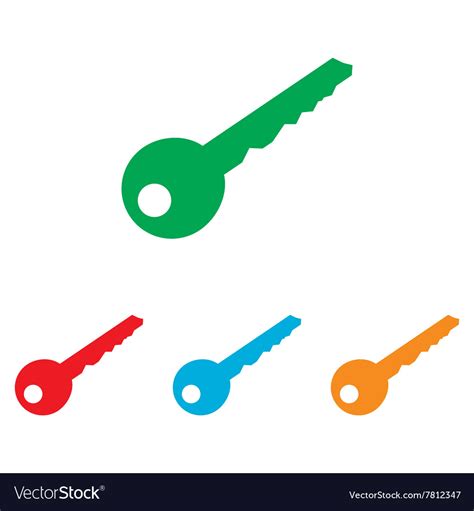 Key sign colorful set Royalty Free Vector Image