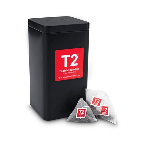 T2 Tea English Breakfast Black Tea Bags In Tea Caddy