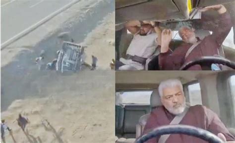 Watch: Tamil Actor Ajith Kumar’s Car Topples in Viral Video