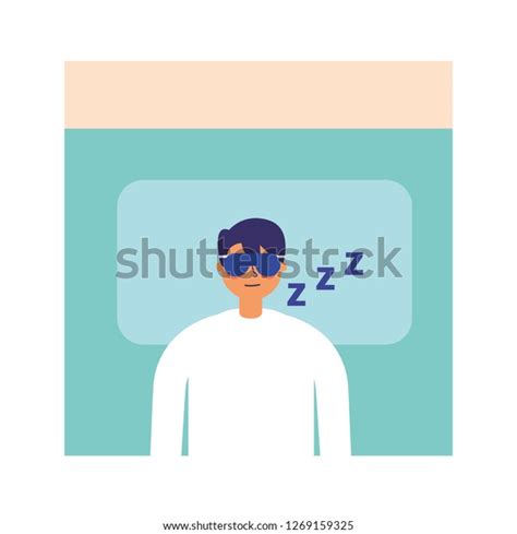 Man Sleeping Bed Stock Vector Royalty Free 1269159325 Shutterstock