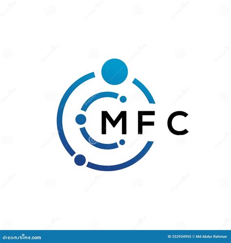 Design Do Logotipo Da Tecnologia De Letras Mfc Em Fundo Branco