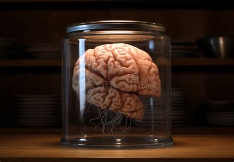 Cerebral Containment Brain Specimen In Glass Jar Stock Photo Image