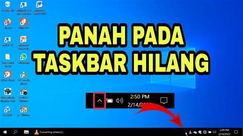 Cara Mengatasi Tanda Panah Di Taskbar Show Hiden Icon Hilang YouTube