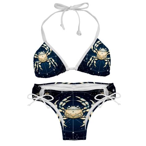 Cancer Constellation Women S Swimwear Bikini Set With Detachable Sponge