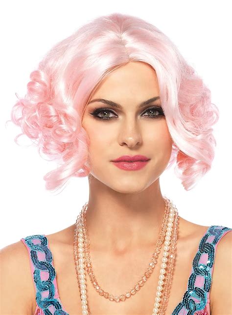 Curly Bob Wig Pink