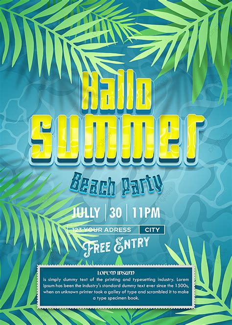 Beach Party Template Download on Pngtree