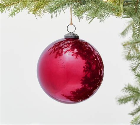 Oversized Red Mercury Glass Ball Ornament Pottery Barn