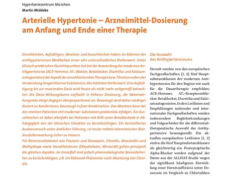 Arterielle Hypertonie Arzneimittel Dosierung Am Anfang Und Ende Einer