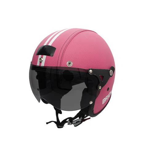 Capacete De Moto Aberto Retro Custom Couro Premium Viseira Fume