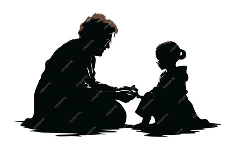 Mother And Child Praying Silhouette