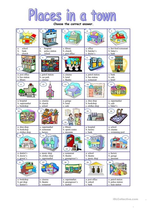 Places In Town Worksheet - Free Esl Printable Worksheets Made | Places ...