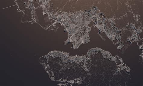 Mapa De La Ciudad De Hong Kong D Renderizado Vista Satelital A Rea