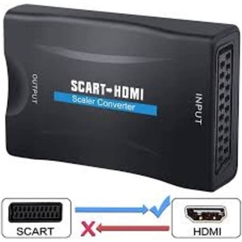 Scart Till Hdmi Adapter P Hd Video Audio Upscale Converter Svart