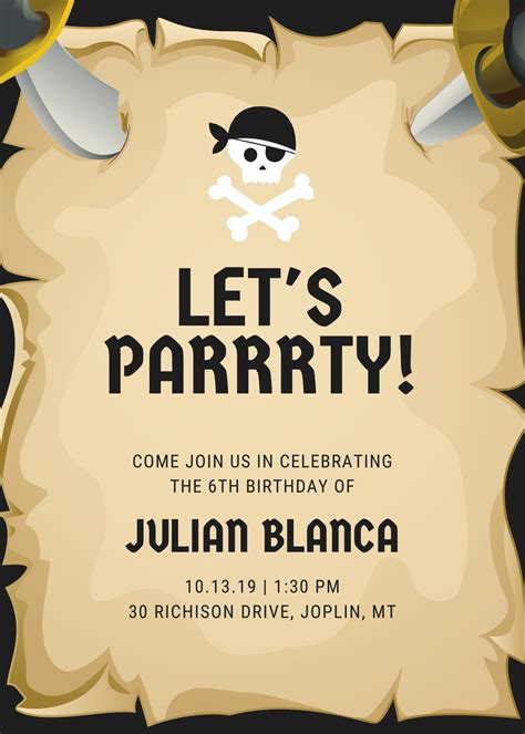 Free Pirate Party Invitations Templates