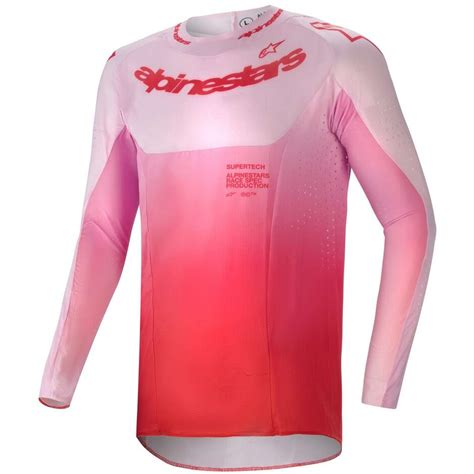 Maillot Moto Cross Enduro Alpinestars SUPERTECH DADE Rouge Lilas Vente