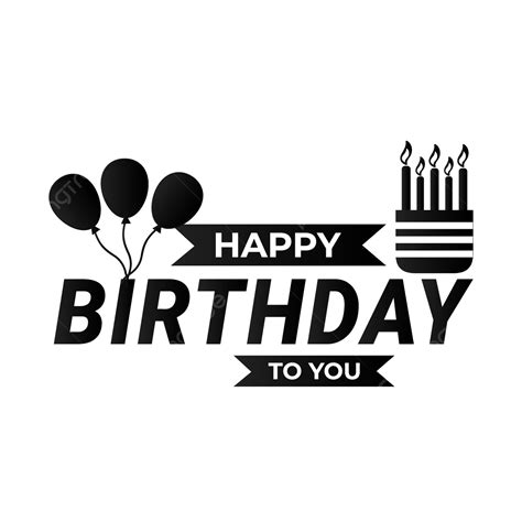 Happy Birthday Text Vector Png Images Black Decorative Happy Birthday