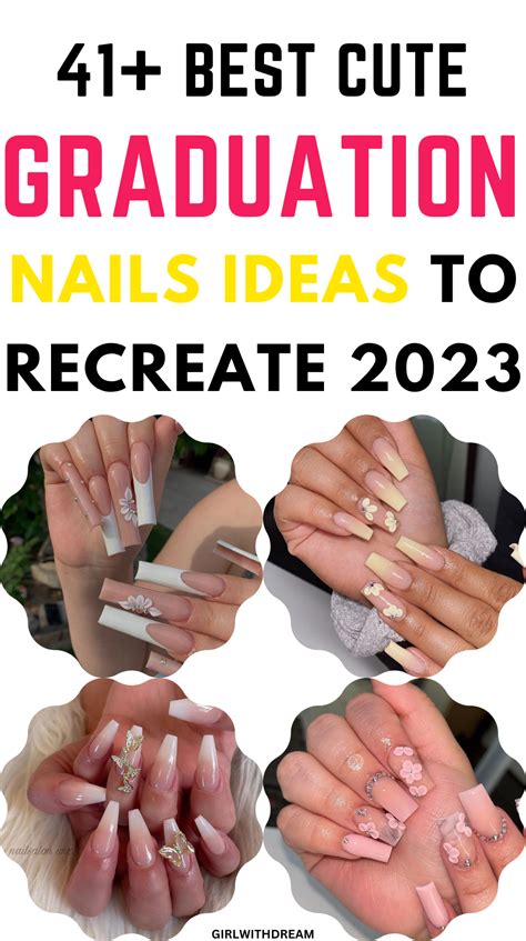 41 Graduation Nails Designs To Recreate 2023 Graduation Nails Graduation Nail Designs