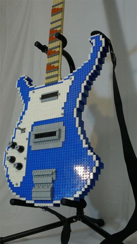 Lego Electric Guitar In 2020 Lego Guitar Cool Lego Creations Lego Sculptures