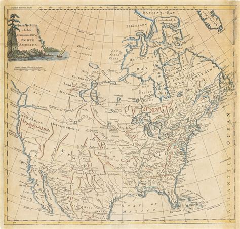 A New And Accurate Map Of North America By Thomas Kitchin 1770 New