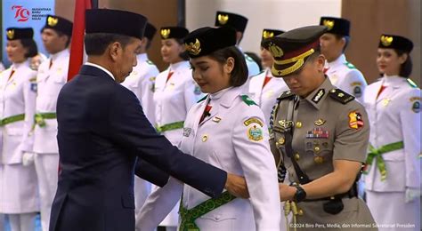 Pertama Kalinya 76 Paskibraka Nasional Tahun 2024 Resmi Dikukuhkan