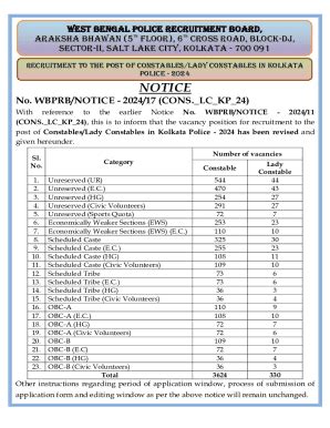 Fillable Online West Bengal Police Recruitment Board Araksha BhaWan