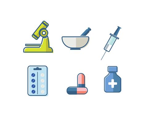 Pharmacy Icons Vector Vector Art & Graphics | freevector.com