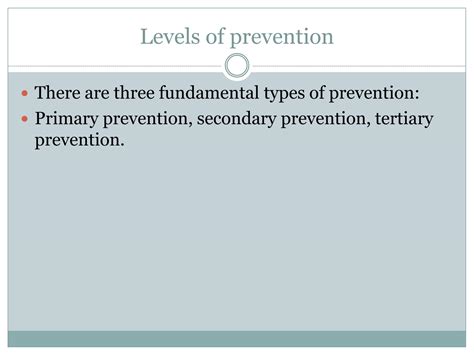 SOLUTION: Levels of prevention - Studypool 