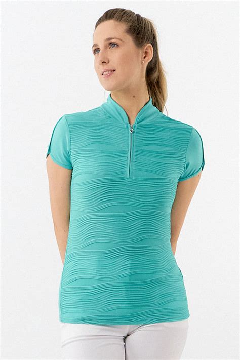 Pure Golf Cove Ladies Cap Sleeve Polo Shirt Ocean Blue Surprizeshop