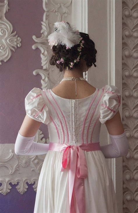 Late Regency Dress S Milk Rose Gown Frack Old Dresses Vintage