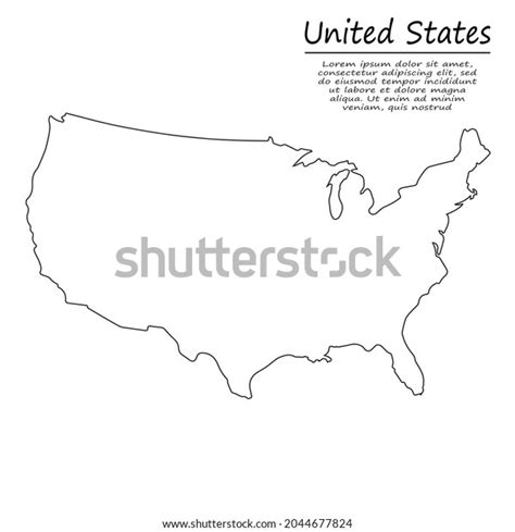 Simple Outline Map United States Vector Stock Vector (Royalty Free ...