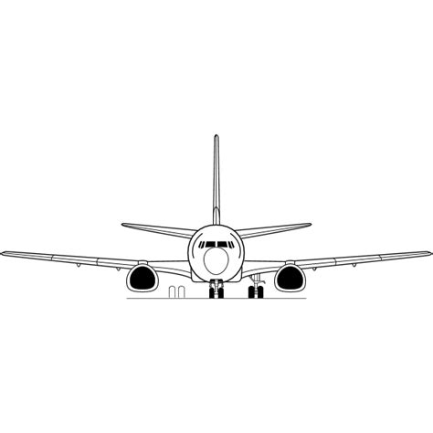 Boeing 737-300 front view Download png