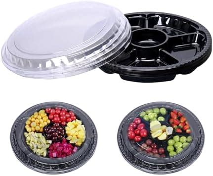 Amazon Pcs Plastic Appetizer Serving Tray With Lid Round