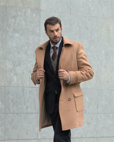 Double Breasted Overcoat With 3 Piece Suit Hockerty