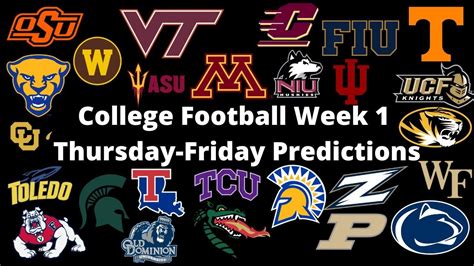 College Football Week 1 Predictions Thursday Friday Preview Youtube