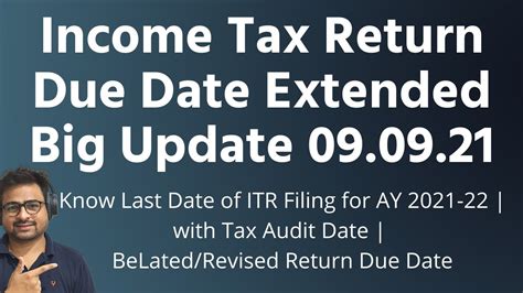 Income Tax Return Due Date Extended For Ay Income Tax Latest