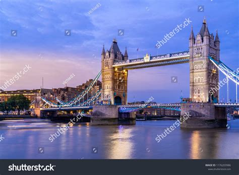 London Tower Bridge Sunset Dusk London Stock Photo 1176203986