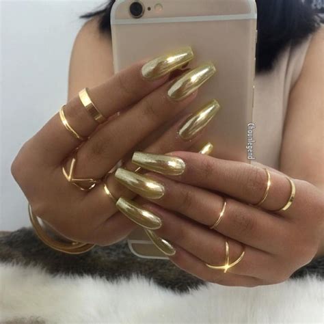 The Best Gold Chrome Nails Ideas On Pinterest Chrome Hot Sex