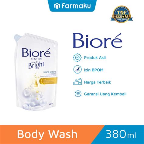 Jual Biore Body Foam White Scrub Pouch 380 Ml Farmaku