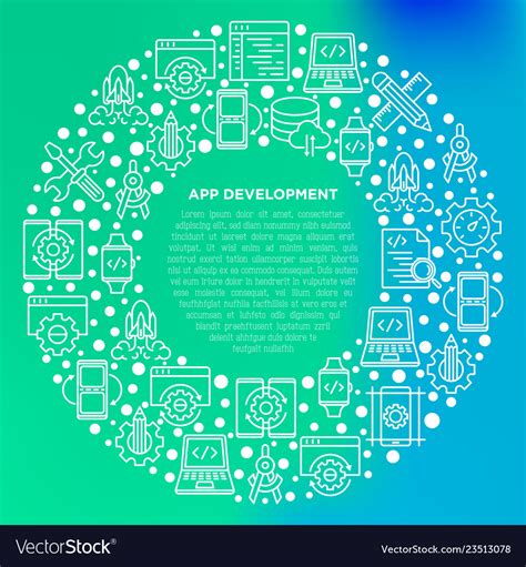 App Development Concept In Circle Royalty Free Vector Image