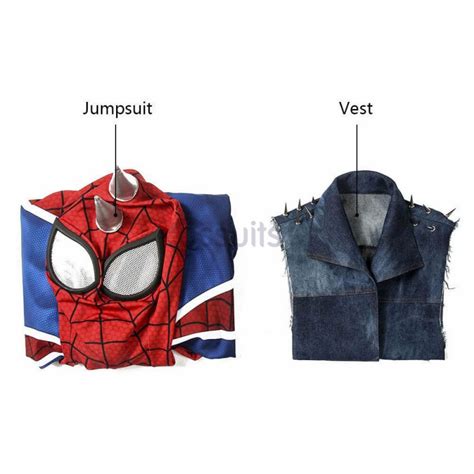 PS4 Spiderman Punk Suit Spider-Man Cosplay Costume - CosSuits