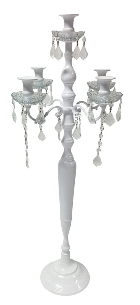 CANDELABRO BLANCO CRISTALES NIKKI GD DIVANO SRL