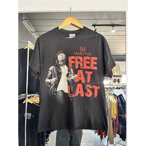 Lil Wayne Free At Last Black Rap T Shirt Size Medium Gem