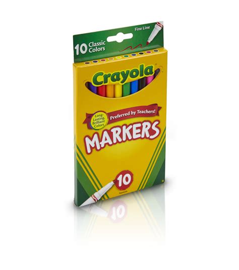 Crayola Fine Line Markers Classic Colors 10 Pkg Joann