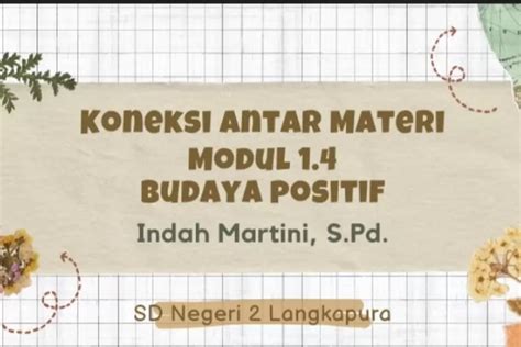 1 4 A 8 Koneksi Antar Materi Modul 1 4 Budaya Positif Dalam Menciptakan