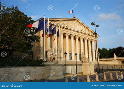 The French National Assembly- Bourbon Palace , Paris, France Stock ...