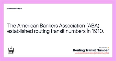 Routing Transit Number | AwesomeFinTech Blog